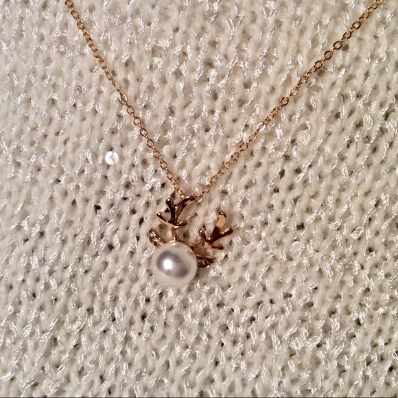 NIP REINDEER PEARL & RHINESTONE - Picture 2 of 4